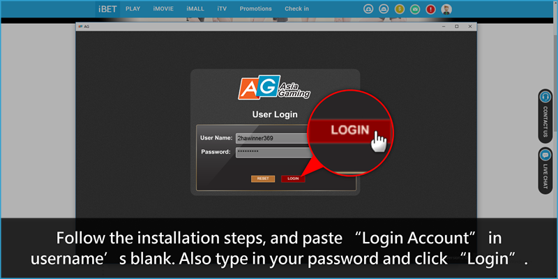 iBET’s Guide – How to Download AG Games-iBET_Setup-login2
