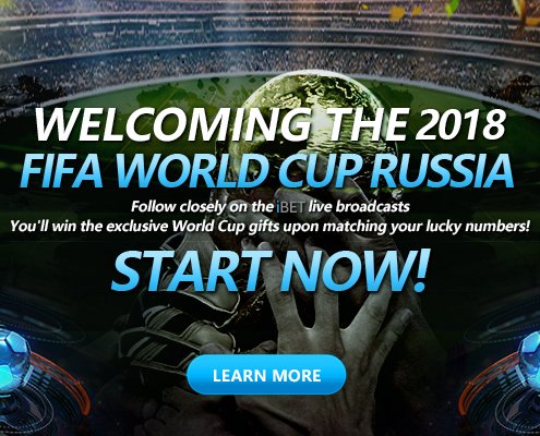 iBET Welcoming the 2018 FIFA World Cup Russia™ and stay tuned on live broadcast to win World Cup souvenir
