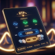 A premium online slot game interface displaying RTP, volatility, and bet controls, illustrating strategic game selection based on budget within a sophisticated digital casino environment.