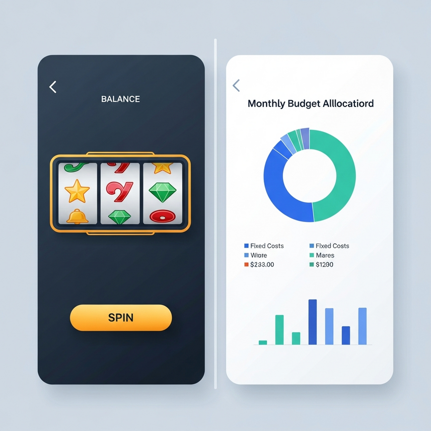 Illustrates the concept of setting a slot session budget using the MYR framework, showing financial allocation within a gaming context on a <a href=
