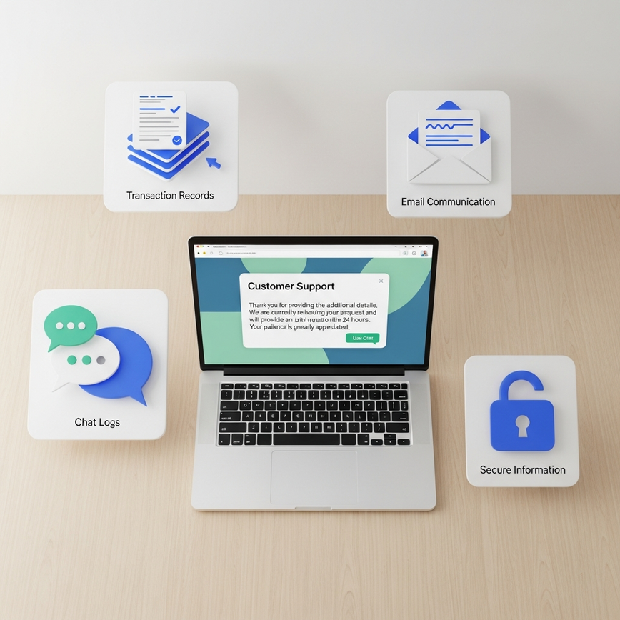 Visualizes the importance of collecting documentation and contacting customer support for resolving casino withdrawal delays.