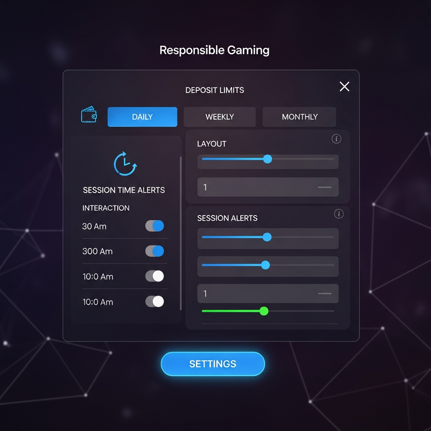 Visual representation of various platform-provided responsible gaming tools, such as <a href=