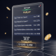Digital sports betting interface showing a parlay bet slip with multiple selected events, combined odds, and a high potential payout, set against a blurred stadium background.