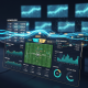 Dynamic sports betting interface displaying live football odds, Asian Handicap lines, and data analytics on a high-tech screen, representing the complex process of odds setting for bookmakers.