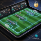 Dynamic online sports betting interface for the FIFA World Cup 2026, showing live match data, secure transaction symbols, and a 24/7 support icon, representing fast and reliable emergency help for bettors in Malaysia.