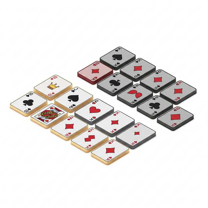 To visually represent the mathematical probability behind the insurance bet, specifically illustrating the ratio of 10-value cards to other cards in a deck, reinforcing the article's focus on <a href=