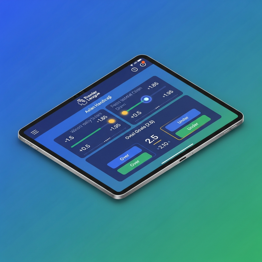 Illustrates the diverse range of Premier League betting markets available, emphasizing popular options like Asian Handicap and Over/Under goals.