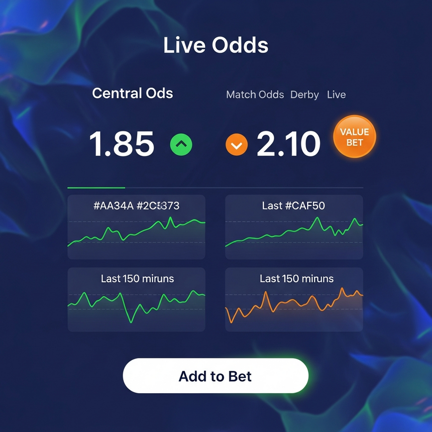 Illustrates the concept of market volatility and value betting opportunities in derby matches, showing dynamic odds movement on a betting interface.