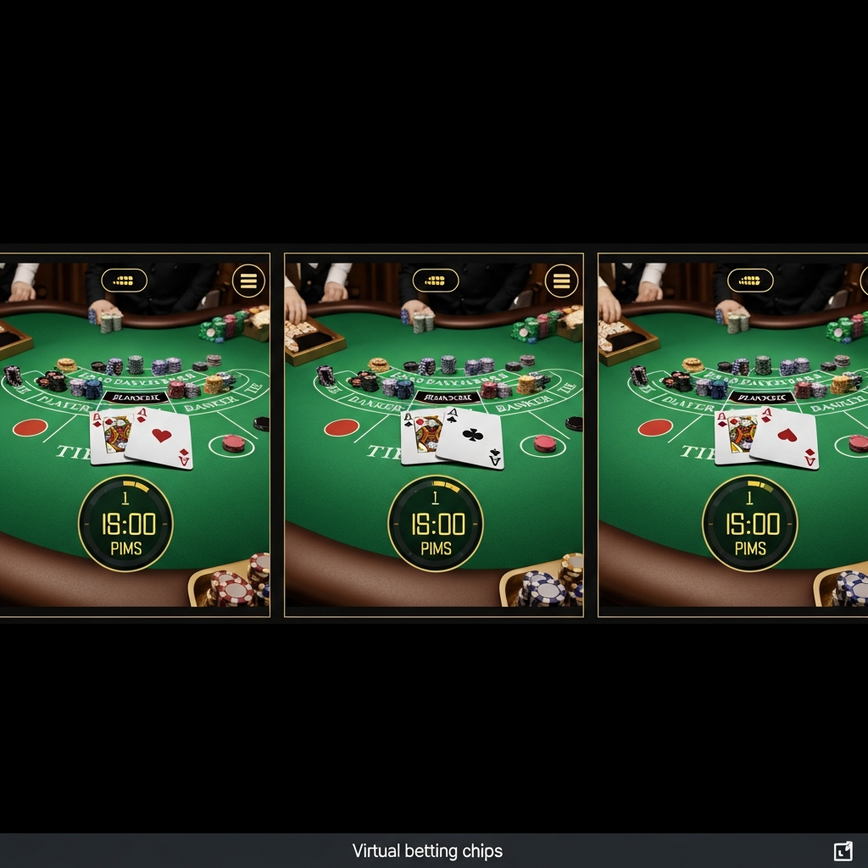 Illustrates the practical setup and user interface of playing multiple baccarat tables simultaneously, as described in the 'How to Play Multiple Baccarat Tables Simultaneously' section.