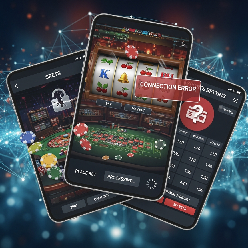 Illustrates the 'Hidden Costs of Account Fragmentation' and 'Financial Risk Multiplication' by visually representing the complexity and security vulnerabilities of managing multiple separate online gambling accounts.