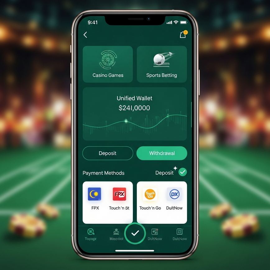 Highlights the advantages of a single, integrated online gaming platform, focusing on unified bankroll management, seamless mobile experience, and secure payment integration for Malaysian players.
