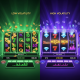 Dynamic split-screen image illustrating slot game volatility, with one side showing frequent small wins and the other a rare, massive jackpot on a luxurious online casino interface.
