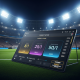 Digital interface for correct score football betting showing high odds options against a blurred stadium background, emphasizing high risk and high reward.