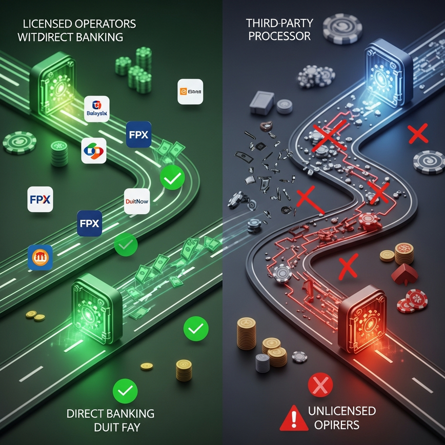To visually illustrate the stark difference in payout reliability between licensed operators with direct banking partnerships and unreliable unlicensed platforms.