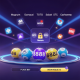 Vibrant online 4D lottery platform interface displaying glowing winning numbers, with abstract representations of multiple providers integrated into a single secure system, hinting at a comprehensive Malaysian lottery experience.