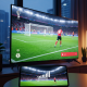A modern Smart TV and smartphone displaying a clear, high-definition live stream of a FIFA World Cup 2026 football match, symbolizing successful troubleshooting and uninterrupted viewing in Malaysia.