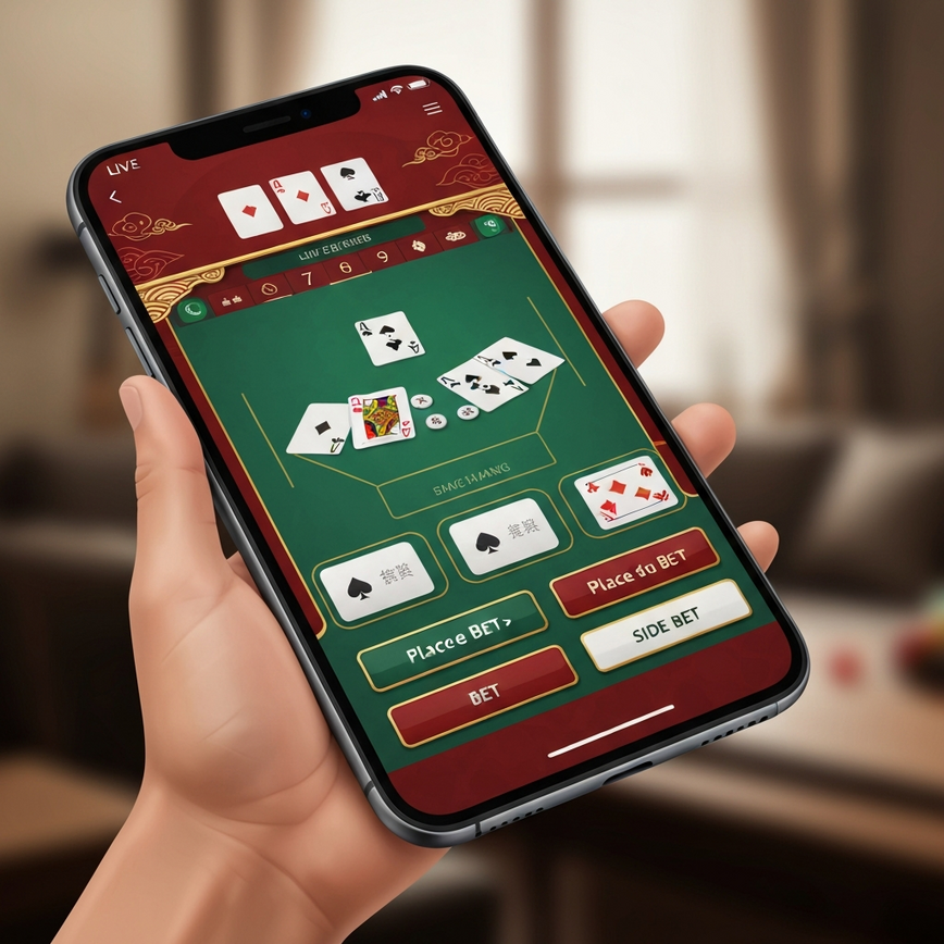 Depicts the 'Asian Market Specialist' features of Provider B, focusing on a mobile-optimized live baccarat interface with culturally tuned elements, highlighting accessibility and regional preferences.