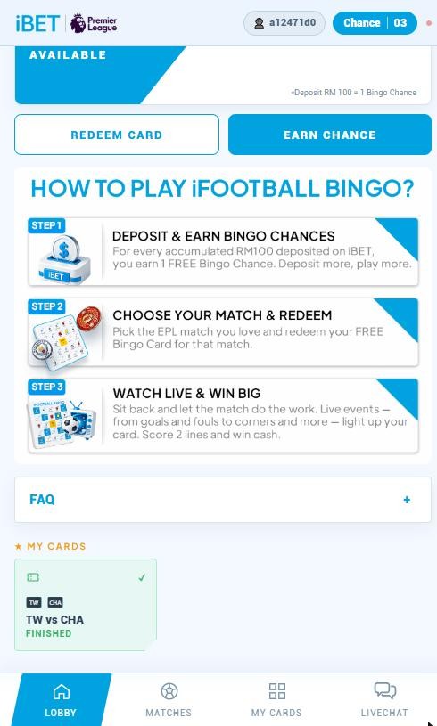 How to play iFootball Bingo — three steps